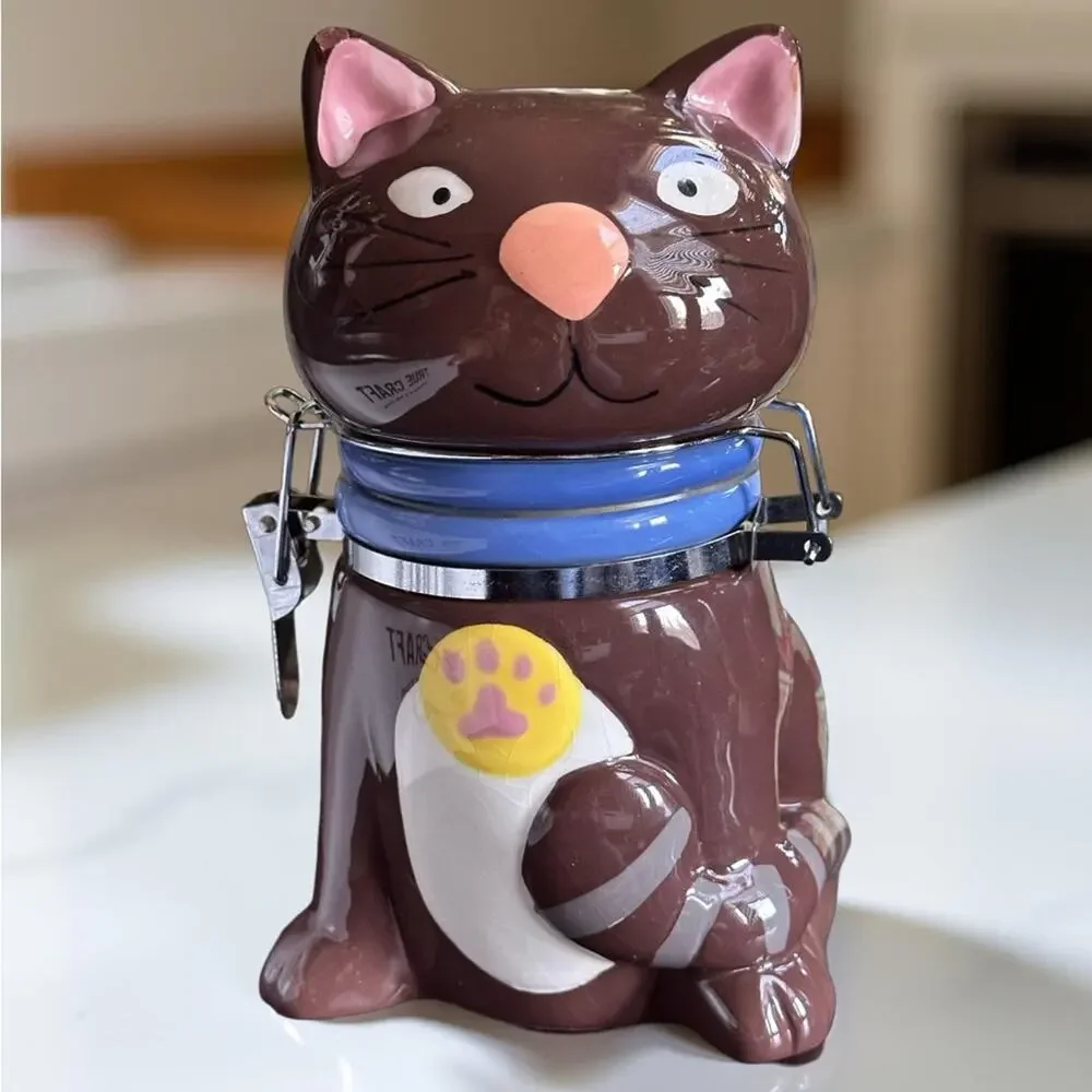 Boston Warehouse Brown Cat Treat Jar